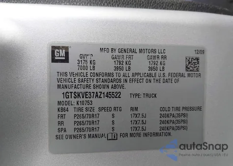 2010 GMC Sierra 1500 Sle из США, поврежденный, VIN 1GTSKVE37AZ145522